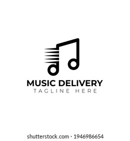 Creative minimal music delivery Logo design template