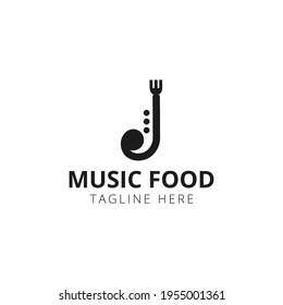 Creative minimal music food Logo design template