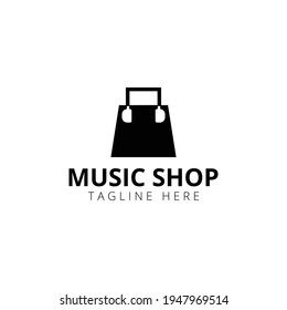 Creative minimal music shop Logo design template