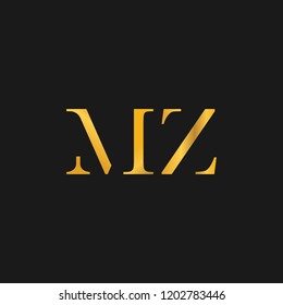 creative minimal MZ logo icon design in vector format with letter M Z