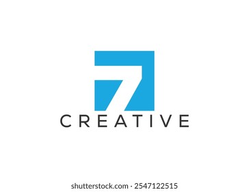 Creative and minimal number seven logo design