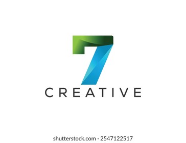 Creative and minimal number seven logo design