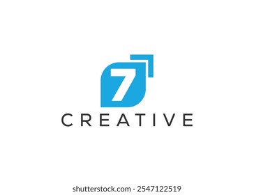 Creative and minimal number seven logo design