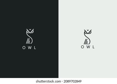 Logo creativo mínimo de búho. Oveja abstracta