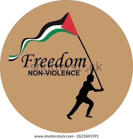 A Creative Minimal Palestine Flag Vector Art Design