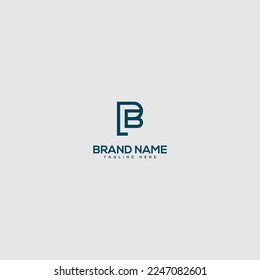 Creative minimal PB BP letter business logo with black and white color initial based Monogram icon.
