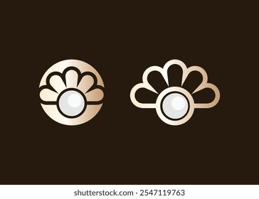 Criativo e design de logotipo de pérola mínima. Logotipo de pérola colorido moderno