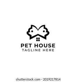 Creative minimal pet house Logo design template