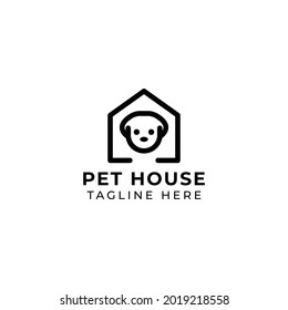 Creative minimal pet house Logo design template