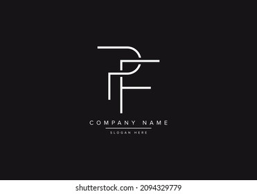 creative minimal PF monogram logo, letter PF FP initial logo