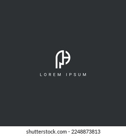 Creative minimal PH HP letter business logo initial based Monogram icon vector.
