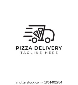 Creative minimal pizza delivery Logo design template