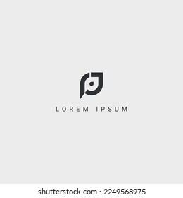 Creativo mínimo PJ JP letra logotipo de negocio basado en el primer vector de icono Monograma.
