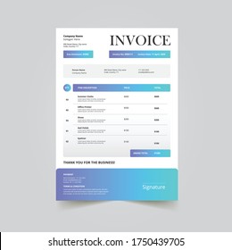 Creative Minimal Professional Business Invoice Template With Editable Vector File