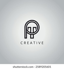 Creative Minimal PT TP Letter Business Logo Design Vector Icon Symbol.