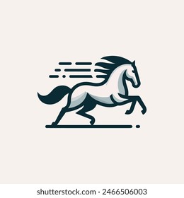 Creative Minimal Running Horse Design