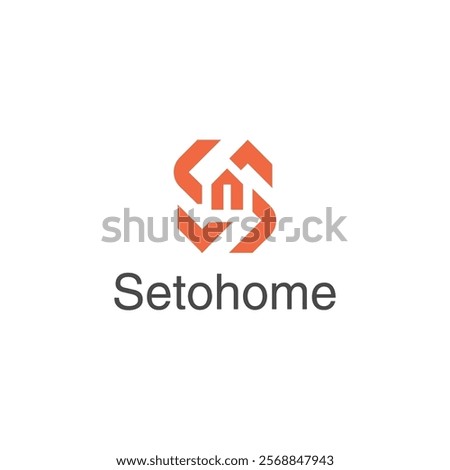 Creative and minimal S with home icon logo design vector template