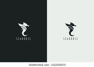 Creative Minimal Seahorse logo. Modern Sea Horse Logo