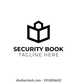 Creative minimal security book Logo design template