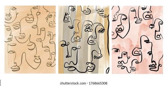 Creative minimal set of templates with abstract pastel colorful shapes, scribble. Creative background for story. Modern design promotion. 