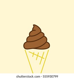 Creative and Minimal Shit as Ice-cream Icon Emblem Logo 