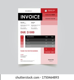 Creative minimal smart trendy colorful latest Editable Invoice Template Design