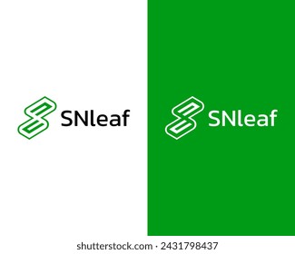 Creative Minimal SN Leaf Icon Logo, Nature Logo, Farm Logo, Ecology Logo