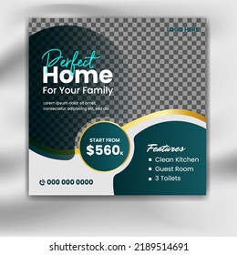 Creative minimal square social media promotion templates. Editable banner. real estate themes. Vector illustration for instagram post. Photo holder provided