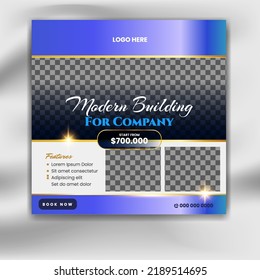 Creative minimal square social media promotion templates. Editable banner. real estate themes. Vector illustration for instagram post. Photo holder provided