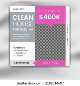 Creative minimal square social media promotion templates. Editable banner. real estate themes. Vector illustration for instagram post. Photo holder provided
