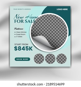 Creative minimal square social media promotion templates. Editable banner. real estate themes. Vector illustration for instagram post. Photo holder provided