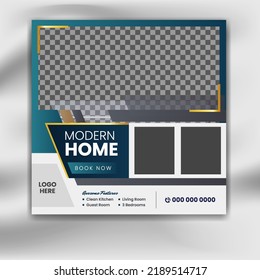Creative minimal square social media promotion templates. Editable banner. real estate themes. Vector illustration for instagram post. Photo holder provided