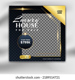 Creative minimal square social media promotion templates. Editable banner. real estate themes. Vector illustration for instagram post. Photo holder provided