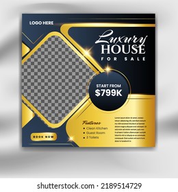 Creative minimal square social media promotion templates. Editable banner. real estate themes. Vector illustration for instagram post. Photo holder provided