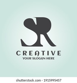 Symbol für kreatives, minimales SR-Logo