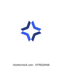 Creative minimal star logo in hipster style. Flower. Cartoon style. Modern flat design. Business success concept. Branding. Web design. Start-up.