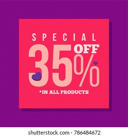 Creative Minimal Style Discount Banner for Valentines Day
