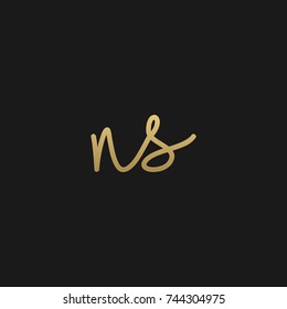 Creative and Minimal style golden and black color initial based NS and SN logo