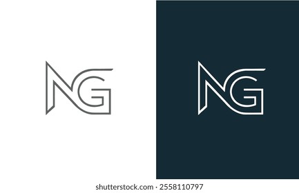 Creative and Minimal style multiple color initial based NG and GN logo.