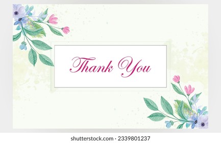 Creative Minimal style Thank you Card Template.