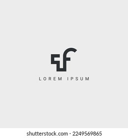 Kreative minimale TF FT-Brief-Business-Logo auf Basis von Monogram-Symbol-Vektorgrafik.