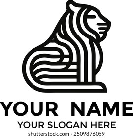 creative minimal tiger animal head logo design vector for business or branding
