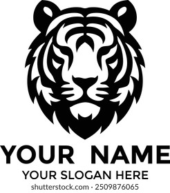 kreative minimale Tiger Tier Kopf Logo-Design-Vektor für Business oder Branding