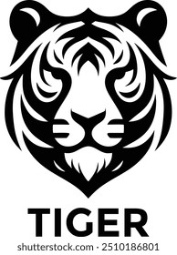 creative minimal tiger animal head logo design vector