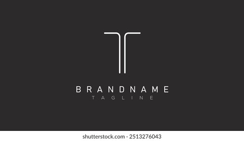 Projeto de ícone de logotipo TT mínimo criativo
