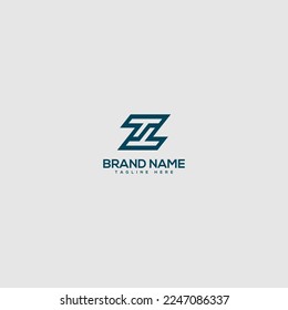 Creative minimal TZ ZT letter business logo with black and white color initial based Monogram icon.