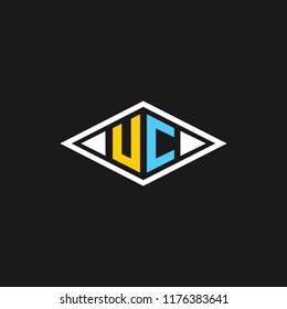 creative minimal UC logo icon design in vector format with letter U C