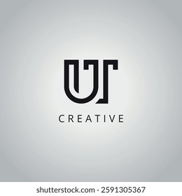 Creative Minimal UT TU Letter Business Logo Design Vector Template.