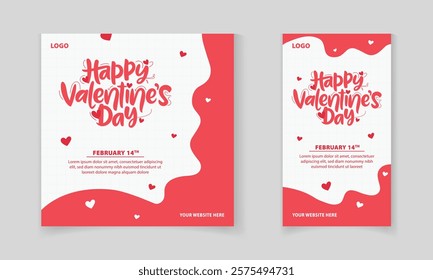 creative minimal Valentine's Day social media post design with typography for Valentine's promotion