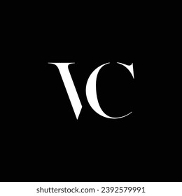 creative minimal VC logo icon design in vector format with letter V C